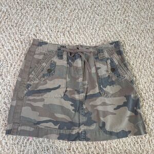 J.Crew Broken-In Chino Camo Mini Skirt Womens 6 Ripstop Cargo Utility Drawstring